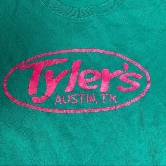 Keep Austin Weird Tyler’s Austin Texas Crop Tee Shirt Teal Pink Small - Picture 4 of 4